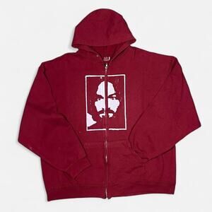 Vintage charles manson cult leader true crime skate zip up hoodie
